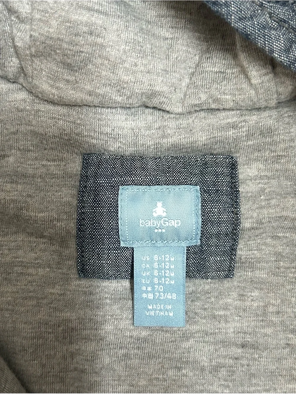 GAP Quilted Hooded Footed One-Piece in Gray